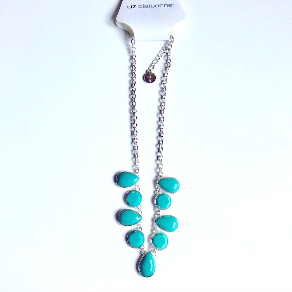 NEW LIZ CLAIBORNE Turquoise Necklace 18”